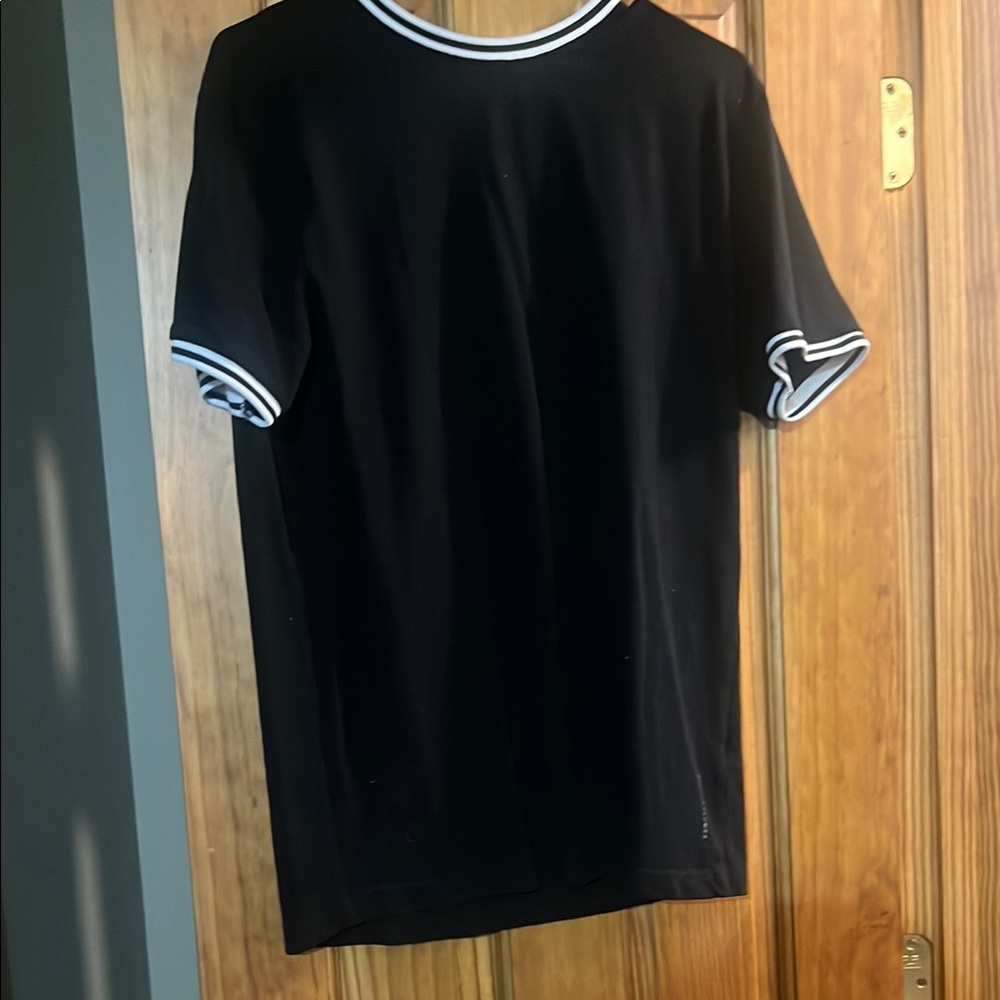 Denim & Flower Black Tee with White Accents
